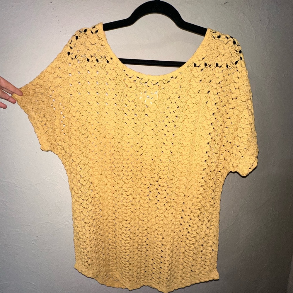 Pretty Rebellious Mustard Lace Blouse